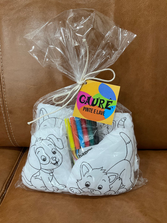 Almofadinhas para Colorir – Coleção Infantil Gaurê  | Com Hidrocor Lavável